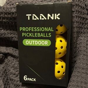 TAANK Professional Outdoor Pickleballs - 6 Pack/Yellow